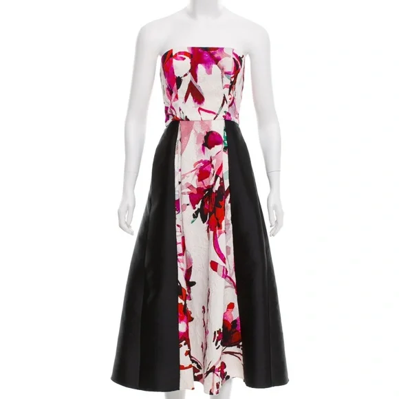 Sachin + Babi | Dresses | Sachin Babi Noir Strapless Floral Midi Dress |  Poshmark
